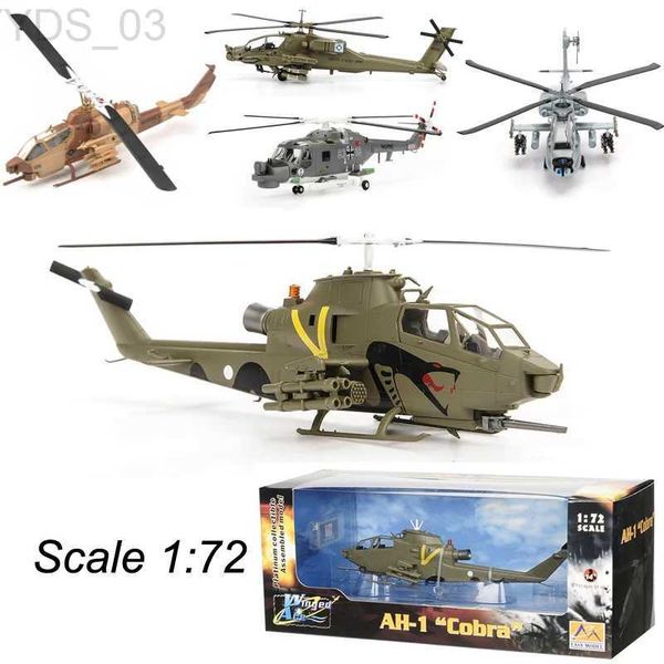 Modello di aereo 1/72 Modello da caccia Cobra AH-1 Lynx Mk88 Apache AH-64A Aereo pressofuso Elicottero da attacco armato Modelli militari Display Toy YQ240401