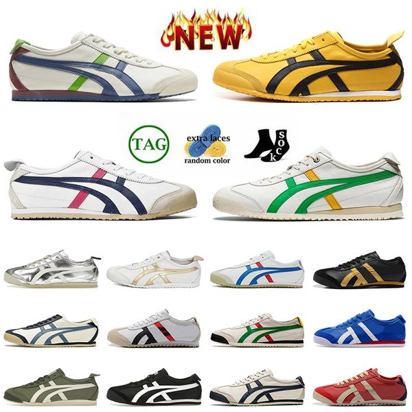 Atacado Tiger México 66 Onitsukass Running Shoes Luxo OG Marca Original Tigers Treinadores Mulheres Mens Plataforma Vintage Esportes Ao Ar Livre Slip-On Sneakers Corredores