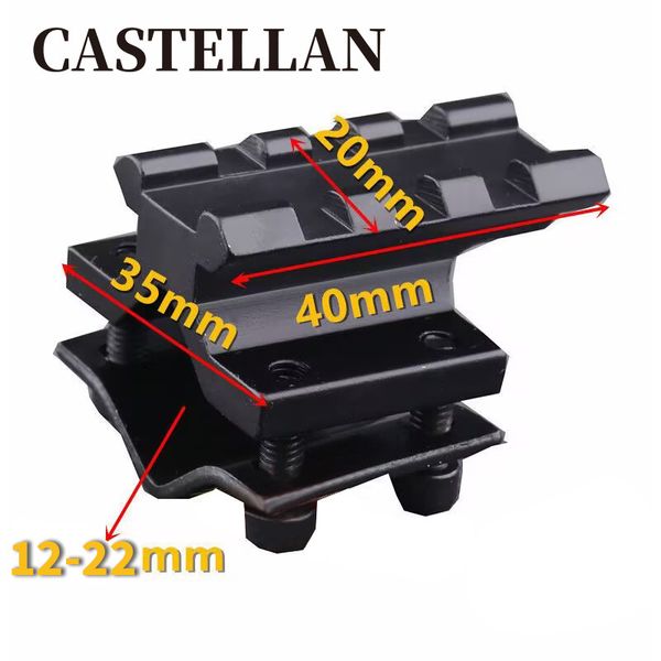Прицел для прицела 20 мм направляющий рельс-зажим с 12 до 22 мм диаметром