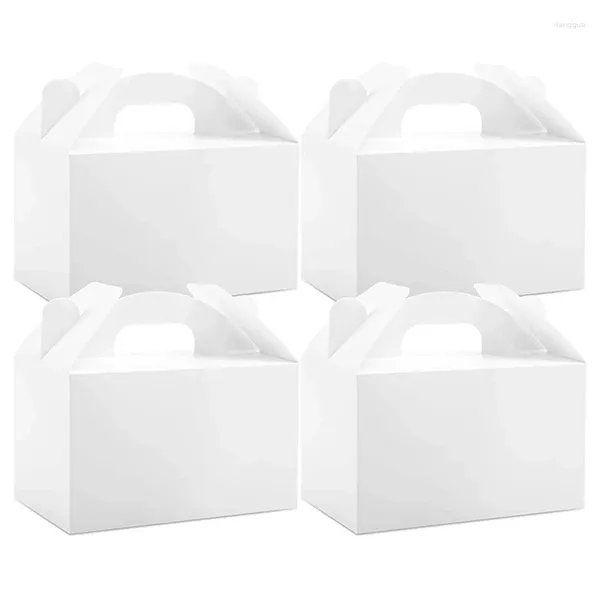 Confezione regalo Confezione da 48 scatole bianche per bomboniere con frontone bianco Kit di carta per doccia di compleanno 6X3,5X3,5 pollici