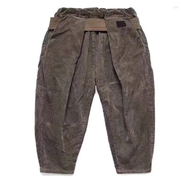 Herrenhose 20SS KAPITAL Hirata und Hiroshi Cord, locker sitzender, elastischer Bund, lässig, schmal zulaufend, für Herren