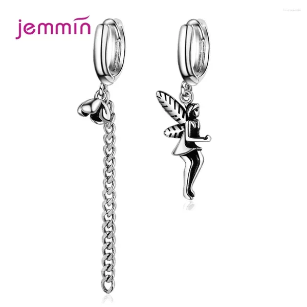 Baumelnde Ohrringe Neueste Blume Asymmetrie 925 Silber Ohrring Für Frauen Mädchen Lange Kette Engel Anhänger Modeschmuck Geschenke