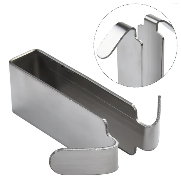 Ganchos 1 pc Toalha Dupla Gancho Aço Inoxidável ou Vidro Chuveiro Porta Banheiro Wall Up Home Storage Bath Hardware Fixação