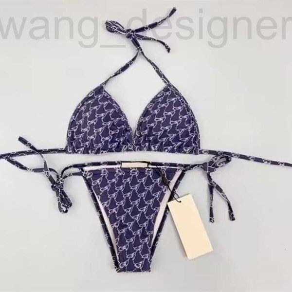 Kadın mayo tasarımcısı 2024ss lüks bikini seksi plaj bikinis mayo moda mektubu basılı dantelli yaz split mayo kadınlar için a22 h2sz