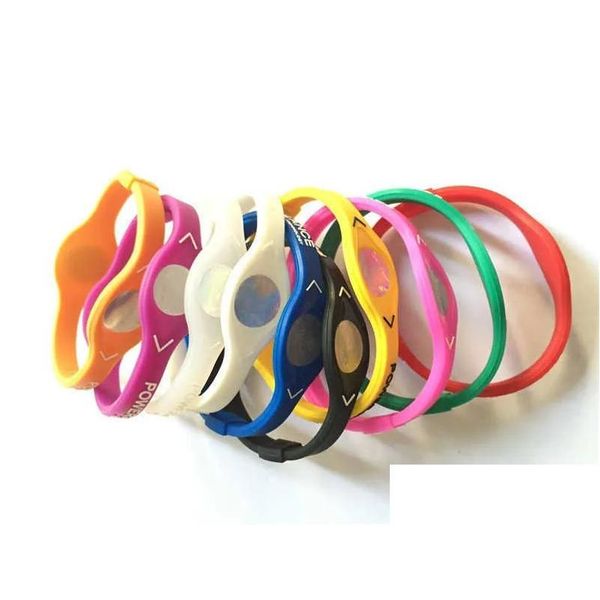 Bangle 20 pcs íon negativo sile energia energia pulseira moda durável esporte pulseiras nce terapia magnética pulseiras y0709 11 ll drop dhxfr