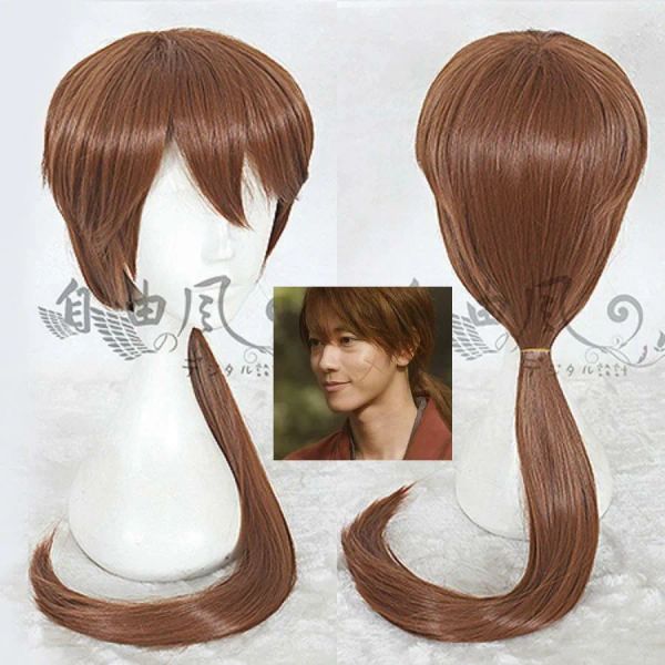 Wigs Rurouni Kenshin Himura Kenshin Movie Brror Marrone chiaro Anime parrucca