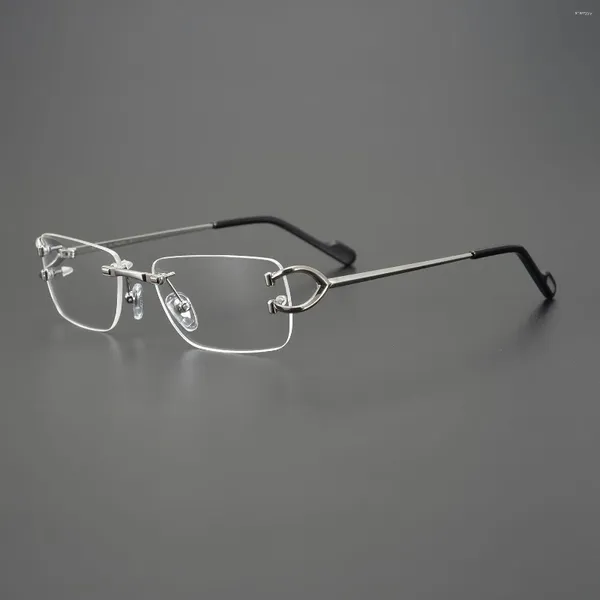 Óculos de sol Frames CA Personalidade masculina Prescrição sem moldura Frame Frame Moda feminina Elegante Computer Glasses 03440