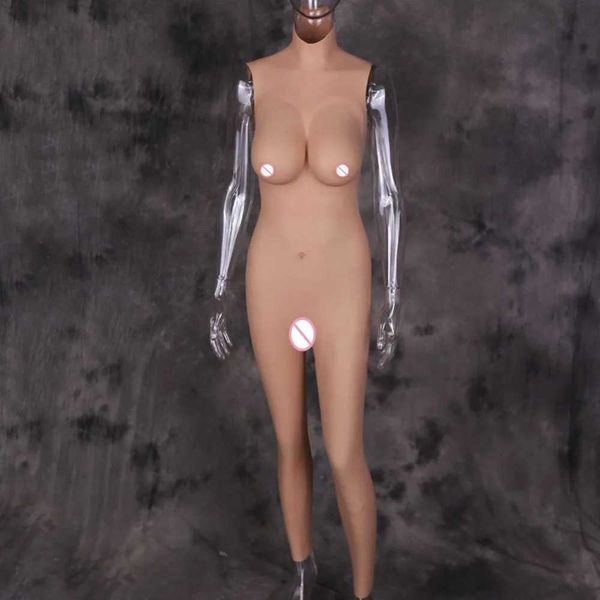 Almofada de mama Dokier D-Cup Formas de mama de silicone sólido Artificial Fake Vagina Bodysuit para Crossdresser Cosplay Transgender Plate Fake buceta 240330