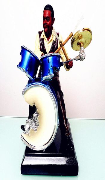 Estatueta de baterista de jazz, estátua de músicos famosos, figura de tambor de resina, artesanato, lembrança de músico 8712484