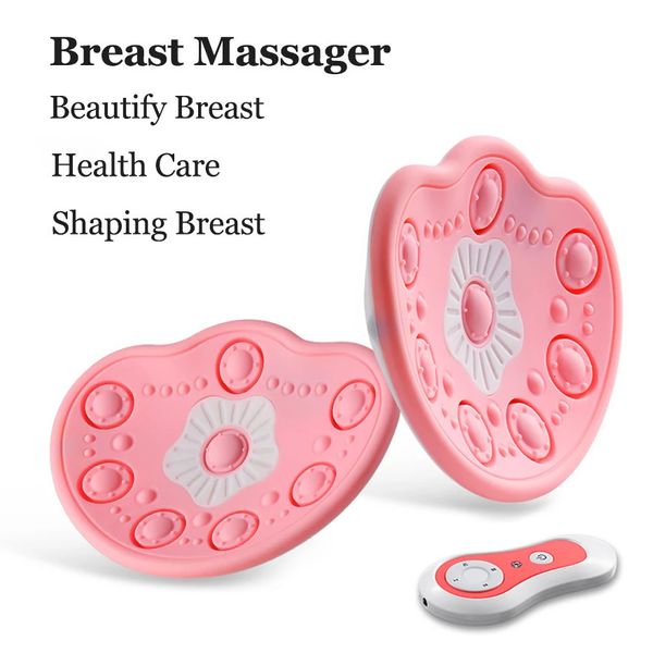 Almofadas de massagem de mama com compressa vibração sem fio massageador de peito instrumento de realce de mama terapia de massagem de luz vermelha 240323