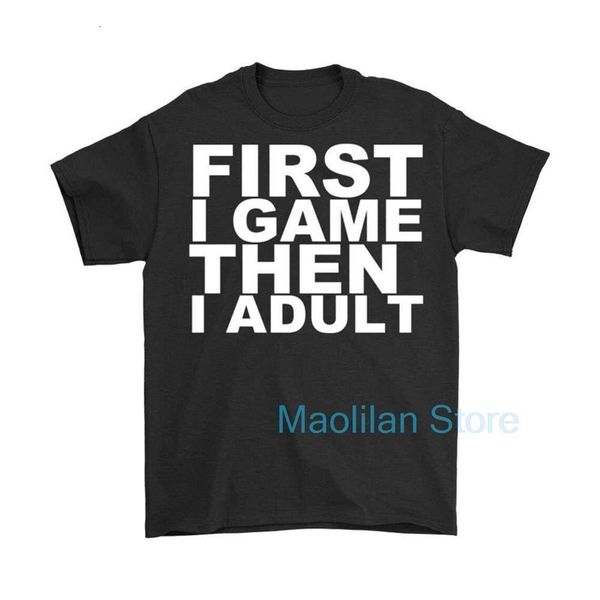Primeiro eu jogo então eu adulto camisa de videogame jogos camiseta gamer presentes gamer menina vídeo game jogos camisa engraçada 240314