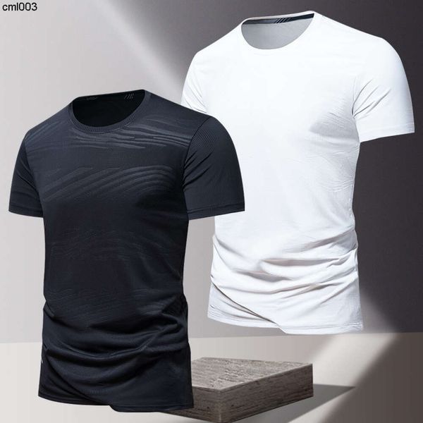 T-Shirt Herren Sommer Neue Kurzarm-Eisseide Schnelltrocknende Kleidung Fitness- und Sportstil Trend E0hr