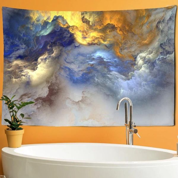 Tapeçarias cor fogos de artifício tapeçaria nublado bohemia lavagem de tinta parede pendurado cobertor dormitório decoração pode ser personalizado