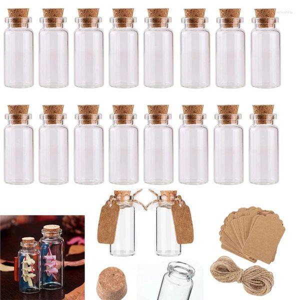 Aufbewahrungsflaschen 50PCS 5ml-30ML Kleine Kiesflaschen-Set Gadgets Mini-Wunschfläschchen mit Korken Nachricht für Hochzeitsbevorzugungen Windspiel-Dekor