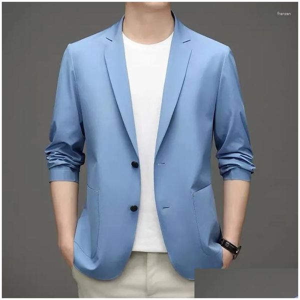 Ternos masculinos Blazers E1749-Mens Casual Verão Terno Solto Encaixe Jaqueta Gota Entrega Vestuário Roupas Dhyz7