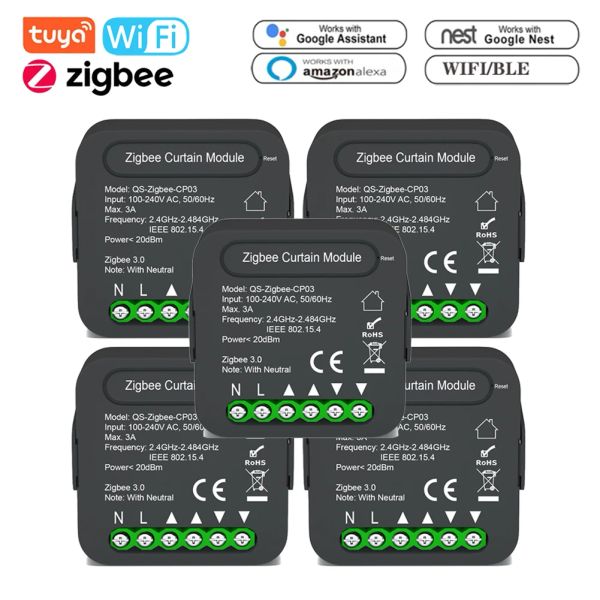Steuern Sie Tuya Zigbee / WiFi Vorhangschaltermodul für Rollladenjalousien, Motor, Smart Home, Sprachfernbedienung für Alexa, Google Home