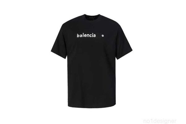 Designer B Family 23 Nuovo stile email Sfondo nero Stampa bianca Colletto a coste in puro cotone T-shirt unisex allentata casual Q5QT