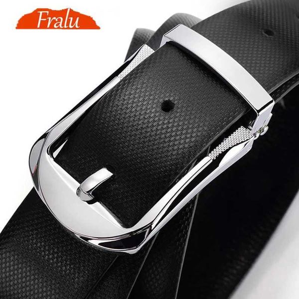 Cintos FRALU designer usa couro de primeira camada masculina com fivela de cinto casual negócios masculinos cinto Q240401