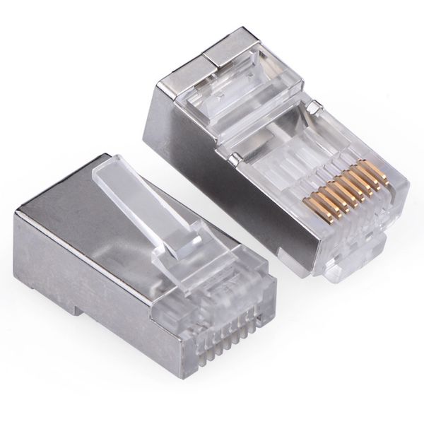 Super categoria 6 escudo de ferro de metal blindado RJ45 cabeça de cristal hub switch de banda larga cabo de rede gigabit 8 núcleos