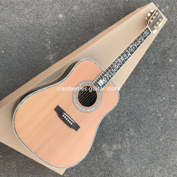 Gitar Solid Cedar Top Akustik Gitar, D Vücut Guitarra, 45 Model, Ebony Klavye, Fabrika Özel, Gül Ağacı Arka ve Yanlar, Ücretsiz Kargo