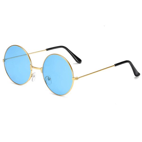 Klassische Designer-Sonnenbrille, modische runde Sonnenbrille für Herren und Damen, schillernder Trend, runder Rahmen, farbige Gläser, UV400-Schutzbrille