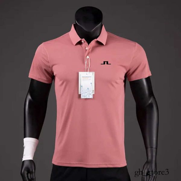 Polo da uomo Camicie da golf estive Polo casual da uomo maniche corte traspirante Quick Dry J Lindeberg Wear T-shirt sportiva 128