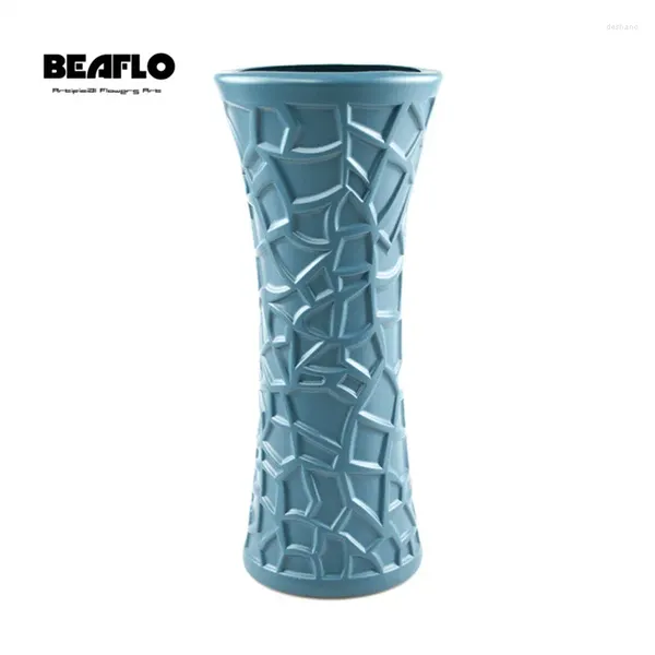 Vasos inquebrável vaso de flor decoração de casa imitação esmalte pote arranjo de mesa de plástico para sala de estar escritório