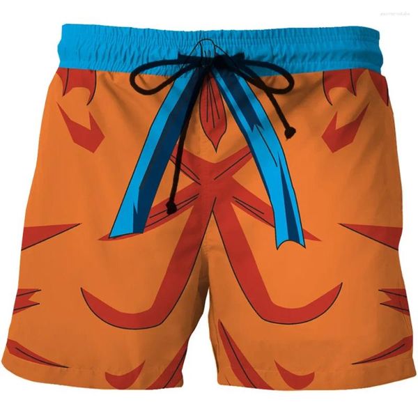 Shorts Masculino Anime Japonês Estampado 3D Praia Moda