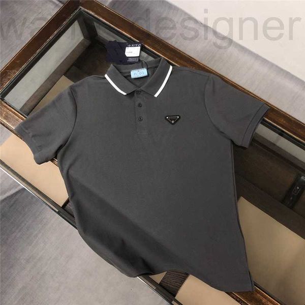 T-shirt da uomo designer P family versione alta triangolo logo business casual quotidiano estivo a maniche corte T-shirt polo ordinaria da uomo e da donna 0U0Q