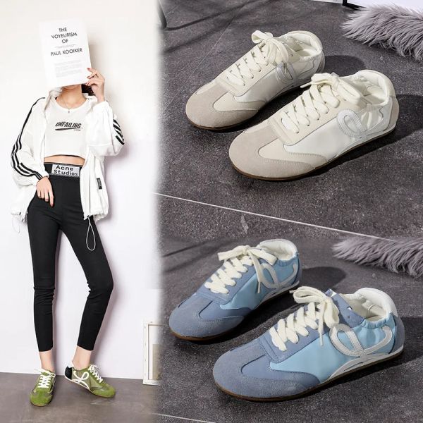 Bot Deri Kadın Ayakkabı Düz ​​Spor Gündelik Kadın Sneaker Kadın Moda Koşu Ayakkabıları Kadınlar İçin Küçük Beyaz Ayakkabılar