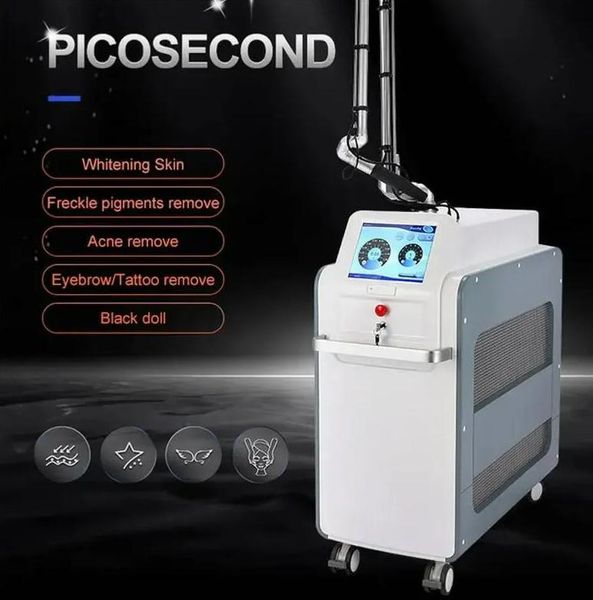 Neue Ankunft Pico Tattoo Laser Haut zart Pigment entfernen Pikosekunden Spot bunte Tattoo Sommersprossen Entfernung 532 nm 755 1064 nm Carbon Puppe Augenbraue Schönheit Maschine