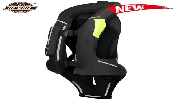 Nova motocicleta airbag colete masculino jaqueta reflexiva motocross saco de ar moto colete protetor preto fluorescente s3xl14397260