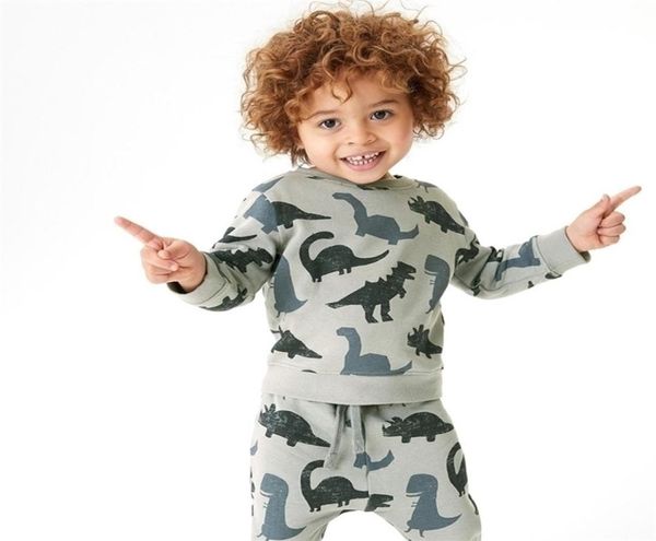 Little Maven Maglione grigio primavera e autunno con dinosauro per neonati 100 vestiti in cotone per ragazzi morbidi bambini 2111108826987