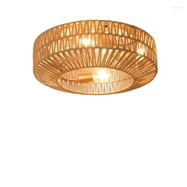 Luzes de teto retro loft rattan ventilador luz moderna decoração quarto lâmpada com controle remoto luminária vintage