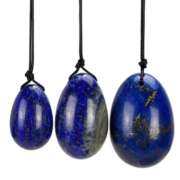 Comércio exterior pedra semipreciosa jade ovo lapis lazuli ovo em forma de massagem bola buceta ovo cristal artesanato vendas diretas da fábrica