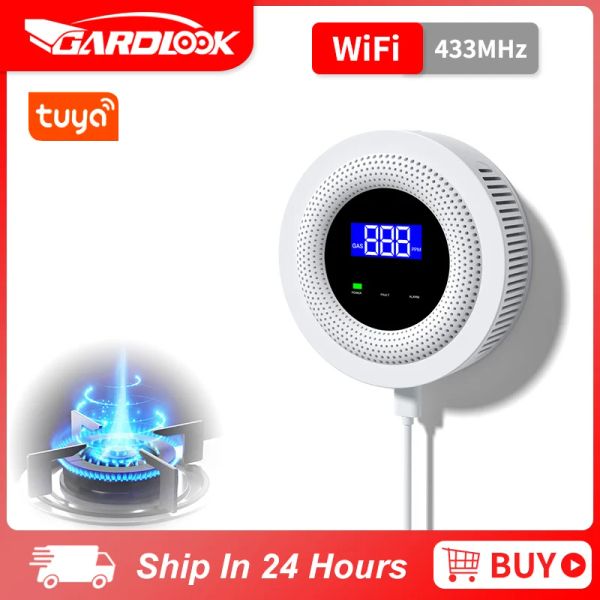 Detector Tuya Smart Wireless Wi -Fi Detector de vazamento de gás Naturalgas Sensor de vazamento de alto db de alarme compatível com o sistema de alarme de segurança