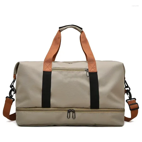 Duffel Bags 2024 Saco de Viagem Versão Coreana Portátil Bagagem de Curta Distância com Grande Capacidade Leve Seco Molhado Separação Bolsa