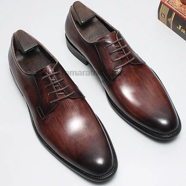 Scarpe vestiti fatti uomini fatti a mano a wingtip oxford ougskin pelle di pelle velo brogue classico marchio business derby maschi