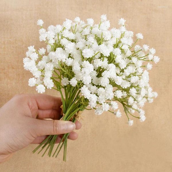 Декоративные цветы 20 см Искусственный цветок Белая гипсофила Babysbreath Свадебные букеты невесты Поддельные для украшения дома Подарки на день Святого Валентина