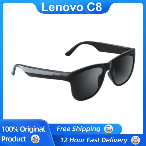 Óculos de sol lecoo c8 óculos inteligentes fone de ouvido sem fio bluetooth 5.0 óculos de sol esporte ao ar livre música antiazul