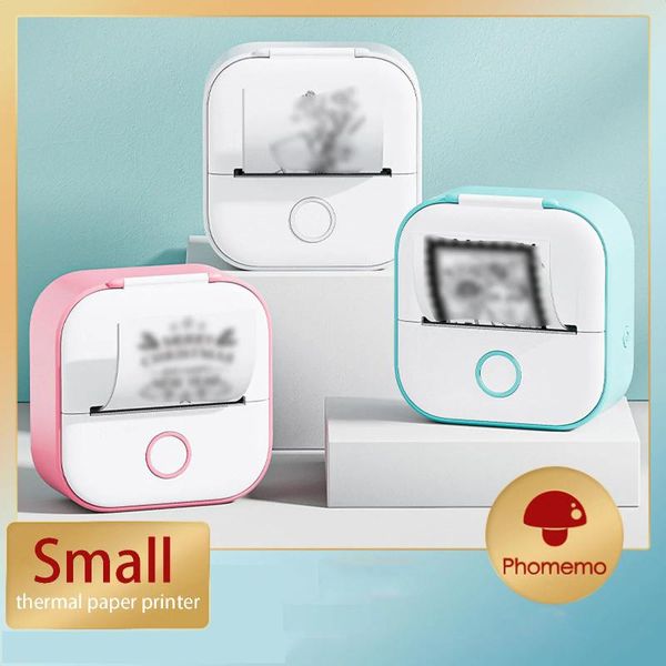 Mini Impressora Portátil Adesivos Térmicos Papel Compatível com Bluetooth Pocket Pocket Pocket Picture Picture Impresora etiqueta