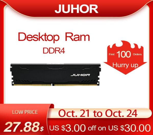 JUHOR Memoria Ram ddr4 16 ГБ 4 ГБ 8 ГБ 32 ГБ настольная память Udimm 2133 МГц 2400 МГц 2666 МГц 3000 МГц новые Dimm Rams с радиатором4451207