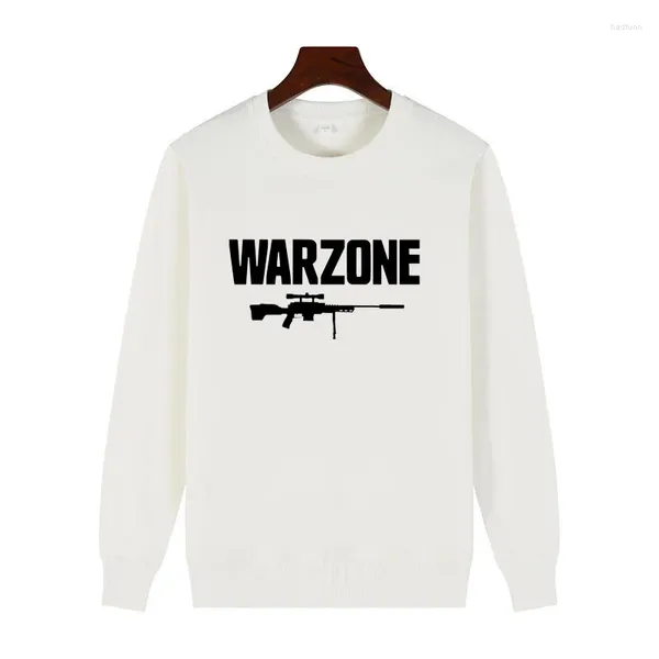 Moletons masculinos COD Black Ops Guerra Fria Warzone caindo no chão Moletons gráficos clássicos com gola redonda de algodão com capuz de lã esportiva