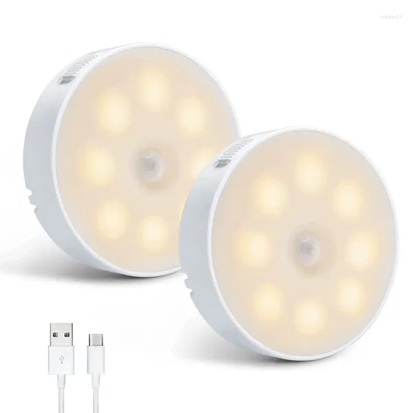 Lâmpada de parede sensor de movimento luz noturna 8 leds branco quente adequado para crianças adultos banheiro armário escadas corredor