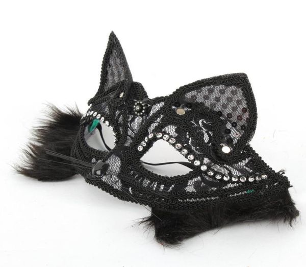 Moda Aksesuarları Cadılar Bayramı Fox Halfface Göz Maskesi Porno Kadın Dantel Partisi Gece Kulübü Kraliçe Erotik iç çamaşırı Masquerade Seksi Cosplay3783484