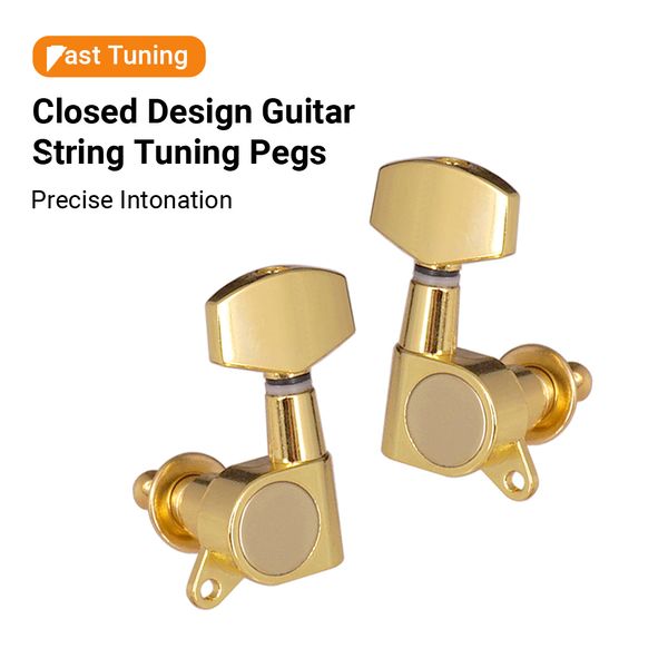 6pcs String Guitar PEGS Suncellari di bloccaggio Sunters Acoustica-Elettrica Tuning PEGS String Tuners Tuners Tele Machine Knobs 3 sinistra 3 a destra