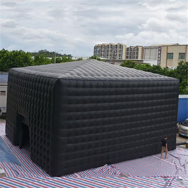 Оптовая открытая 10x10x5m (32,8x32,8x16,4 фута) Гигантский черный надувный кубический палатка, складная воздушная площадь для крупного коммерческого мероприятия и укрытия