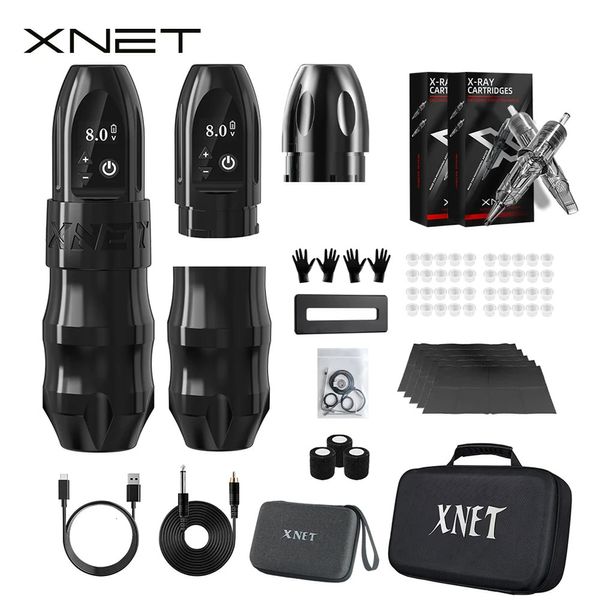 Kit de máquina de tatuagem sem fio do XNET Titan com bateria de 2400mAh de 38 mm de 400 mAh 40pcs cartucho de tatuagem mista para artistas de tatuagem 240323