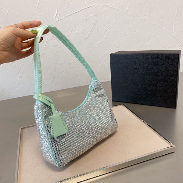 Роскошная дизайнерская сумка с бриллиантами Холст дизайнерские сумки на ремне женские Нагрудная сумка модная сумка-тоут с цепочками для рук женская сумка под мышками кошелек сумки оптом Бриллианты