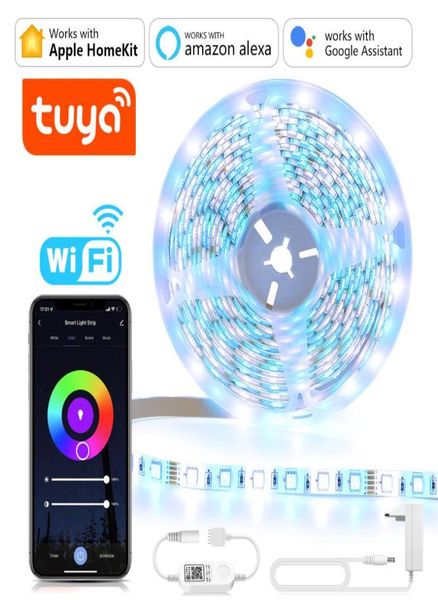 Streifen Homekit WiFi LED-Streifenlicht RGBWRGBWW Tuya Smart Life App-Steuerung Lichter funktionieren mit Apple Home Siri Alexa Google Assistant7554028